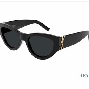 Saint Laurent Black and Gold Sunglasses